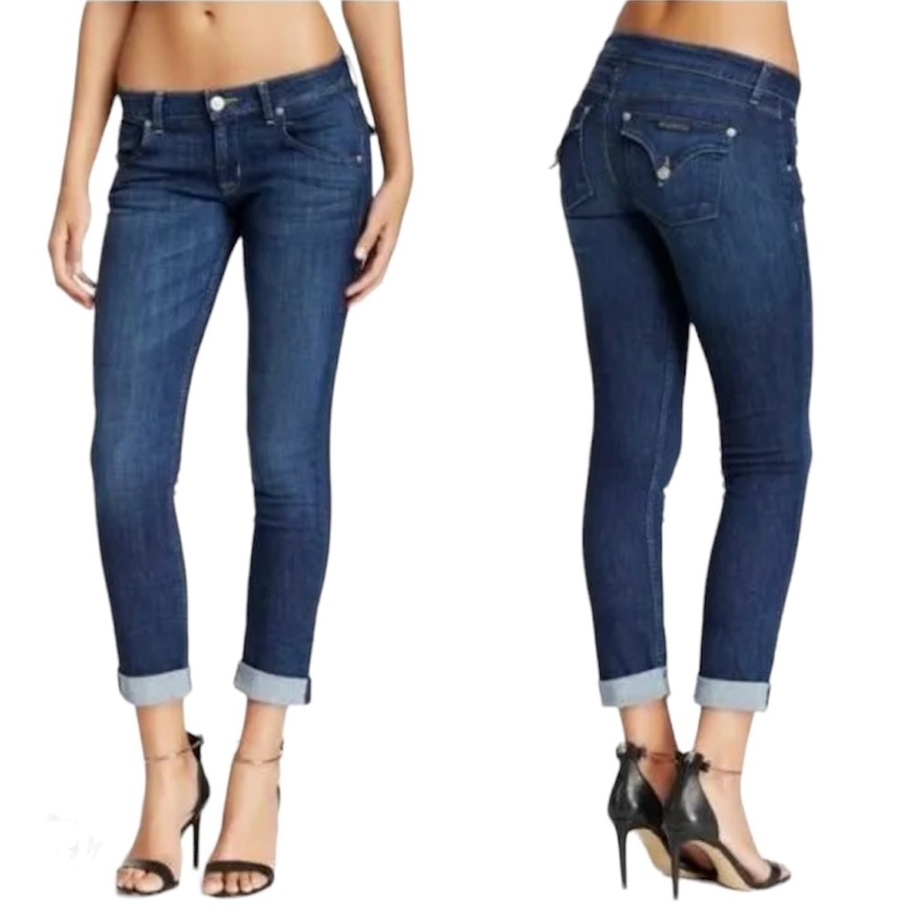 Hudson Jeans Bacara Crop Straight Cuffed Denim Size 27‎